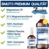 1000 ml dhuile de magnésium + 100 ml de spray Premium | 100 % Zechstein | Pour massage de la peau, sport et relaxation muscu