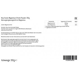 Now Foods, Magnesium Citrate Powder, 227g de Poudre végétalienne, Testé en Laboratoire, Sans Gluten, Végétarien, Sans Soja, S