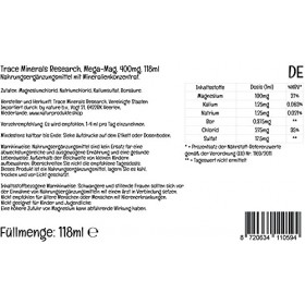 Trace Minerals, Mega-Mag, 400 mg, Paquet Double 2 x 118 ml, Magnésium, Testé en Laboratoire, Sans Soja, Sans Gluten, Sans OGM