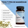 DESEJR Tri-Complexe De Magnésium Cure De 3 Mois , Soutient le Système Nerveux, la Réduction de la Fatigue, la Fonction Muscu