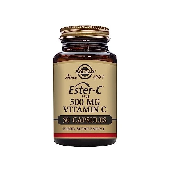 Solgar Ester C Plus 500 mg, 50 Gélules Végétales, 40 g