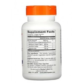 Doctors Best - Acide hyaluronique + Sulfate de Chondroïtine au Collagène BioCell - Pour des articulations et une peau saines
