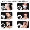 Rasoir Electriques Hommes 6 in 1 Tondeuse Cheveux Hommes 7D Rasoir Tete Chauve Homme Wet&Dry Rasoir Crane Tondeuse à Barbe, L