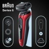 Braun Series 6 61-R1200S Rouge, Rasoir Électrique Wet&Dry + Étui et Tondeuse de Précision