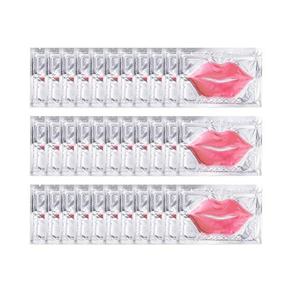 Wisvis Lot de 30 masques à lèvres en cristal de cerise rose en forme de lèvres - Pour les lèvres sèches et raffermissantes