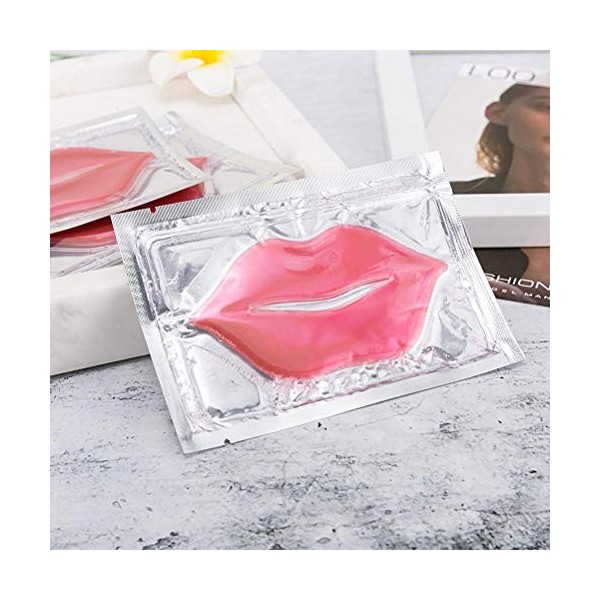 Wisvis Lot de 30 masques à lèvres en cristal de cerise rose en forme de lèvres - Pour les lèvres sèches et raffermissantes