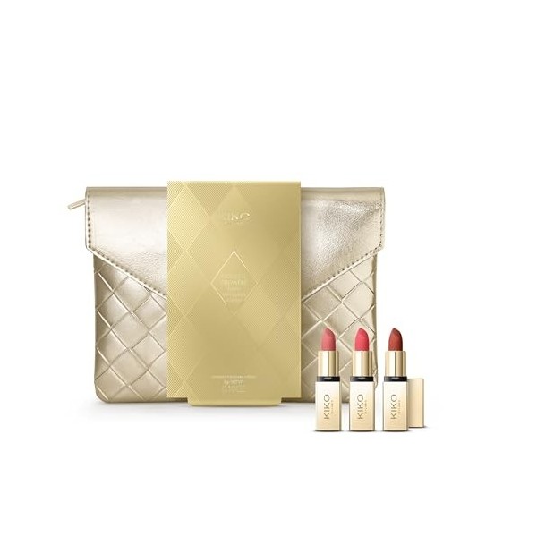 KIKO Milano Holiday Première Lovely Mini Lipstick Gift Set | Coffret Cadeau Lèvres : 3 mini Rouges À Lèvres Mats
