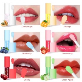AKOFIC 6 Pièces Lip Glow Oil, Fruit Gloss Repulpant Lèvres, Hydratante Huile à Lèvre Teintée, Longue Durée Brillant Lèvres Gl