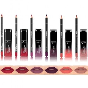 Joyeee 6 Rouge à lèvres mat avec 6 crayons à lèvres, brillant à lèvres durable et antiadhésif, kit de brillant à lèvres en ve