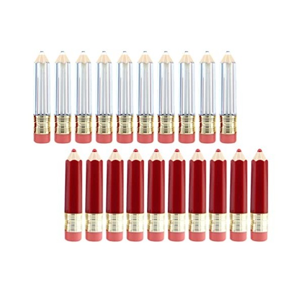 TOYANDONA Lot de 20 mini tubes vides rechargeables en forme de crayon pour gloss à lèvres - Flacons portables pour baume à lè