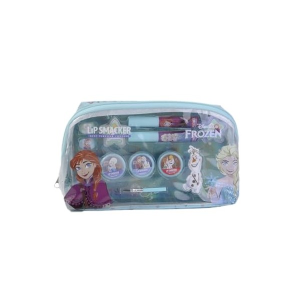 Lip Smacker Frozen Essential Makeup Bag, Colorful Frozen-Inspired Make-up Giftset for Kids Including Lip Glosses, Shimmer Cre