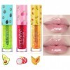 Lip Gloss, 3 Pcs Fruity lip oil gloss à lèvres, gloss à lèvres hydratant, gloss à lèvres brillant et sexy, Huile hydratante l