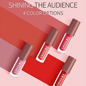 RoseFlower Ensembles de Brillants à Lèvres Longue Durée avec Rouge à Lèvres mat nu/Tube de Brillant à Lèvres Miroir Scintilla