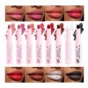 8 Matte Velvet Lipstick, pas de perte de couleur, pas de taches, naturel, longue durée, hydratant Halloween Black and White L