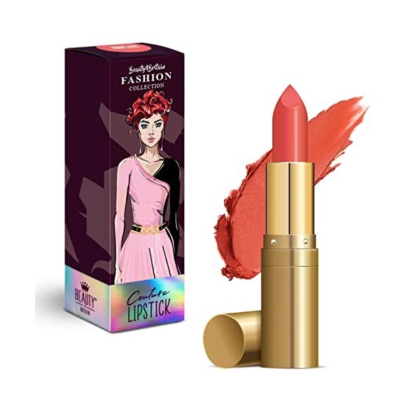 Beauty4Britain Rouge à lèvres semi-mat Couture emballé individuellement Rouge corail brun True Love 