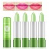 Dyceittdia 5PCS Baume à lèvres Aloe Vera, Rouge à Lèvres Changeant de Couleur Aloe Vera, Baume à Lèvres Hydratant Longue Duré