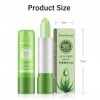Dyceittdia 5PCS Baume à lèvres Aloe Vera, Rouge à Lèvres Changeant de Couleur Aloe Vera, Baume à Lèvres Hydratant Longue Duré