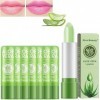 Mikabila 7 Pièces Aloe Vera Rouge à Lèvres,Baume à Lèvres Magique à Changement Couleur Température,Longue Durée Nutritif Lèvr