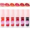 Lip Tint,6 Couleurs Ensemble De Teinture Des Lèvres, Lip Stain, Hydratant Pour Les Joues Et Les Yeux,Brillant À Lèvres Nature