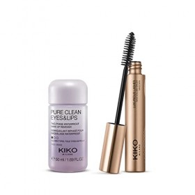 KIKO Milano Essential Eye Set | Kit Maquillage&nbsp;: 1 Mascara Effet Cils Remodelés Et 1 Mini-Démaquillant Biphasé