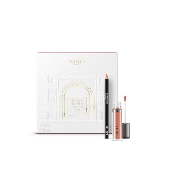 KIKO Milano Holiday Première Matte Desire Lips Gift Set 01 | Coffret Cadeau Lèvres : Rouge À Lèvres Liquide Ultra-mat Et Cray