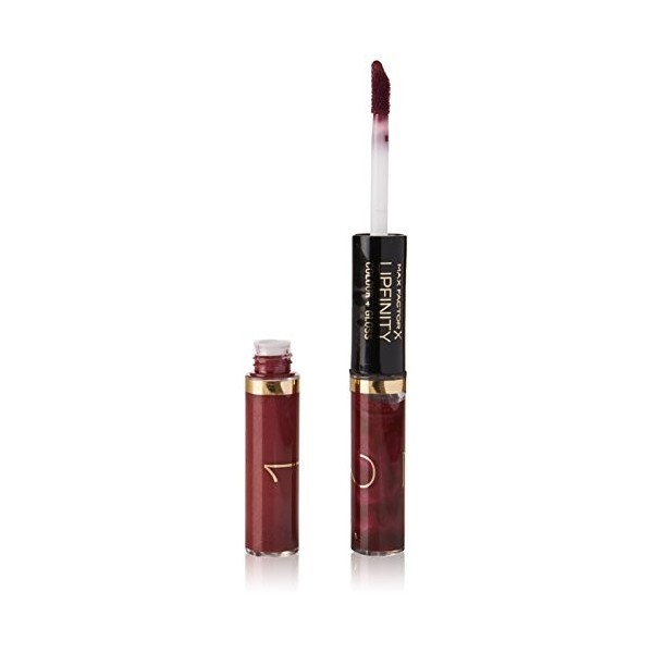 Max Factor LipFinity Colour & Gloss Lip Gloss Pintalabios Gloss-2 côtés, Tono 550 Ruby, 6 ml