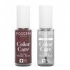 PODERM - LOT 2 PRODUITS | SOIN VERNIS PROFESSIONNEL | Top Coat Brillant Longue Tenue + Vernis ROUGE NOIR Tea Tree | Préventio