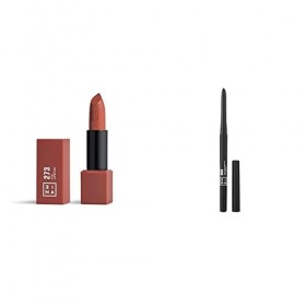 3INA MAKEUP - Vegan - The Lipstick 273 + The Automatic Lip Pencil 900 - Bordeaux léger - Rouge à Lèvres - Noir - Crayon Lèvre