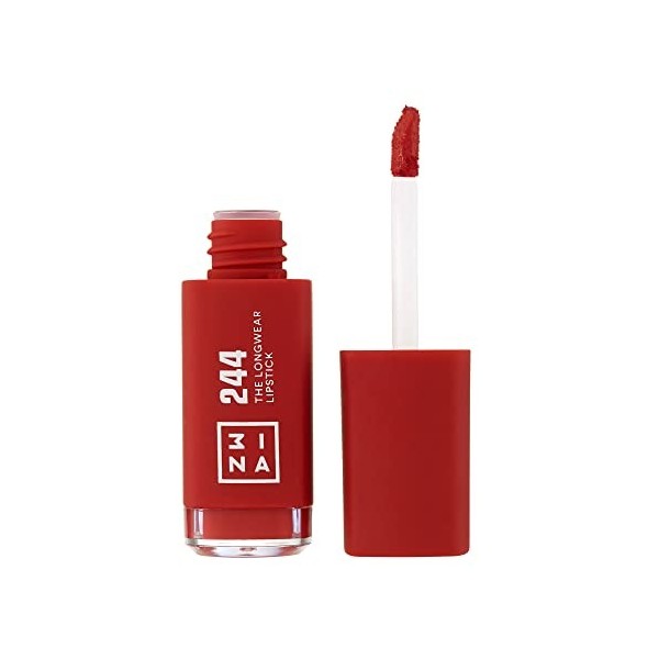 3INA MAKEUP - Vegan - Cruelty Free - The Longwear Lipstick 244 - Rouge - Rouge a Lèvres Liquide Longue Tenue - Hautement pigm