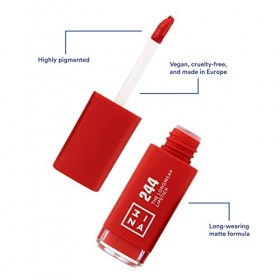 3INA MAKEUP - Vegan - Cruelty Free - The Longwear Lipstick 244 - Rouge - Rouge a Lèvres Liquide Longue Tenue - Hautement pigm