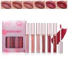 Rechoo 6pcs Rouge à Lèvres Mat, Rose Nude Liquide Lipstick Set, Lèvres Lisse Teinte Longue Durée, Lipgloss Imperméable et Ant