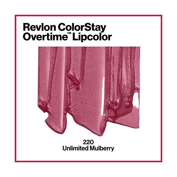 REVLON Colorstay Overtime LipColor Vernis à Lèvres 220 Unlimited Mulberry 2 ml 1 Unité