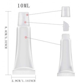 Lot de 30 mini tubes vides transparents avec couvercles à vis pour gloss à lèvres, baume, maquillage, échantillons de shampoo