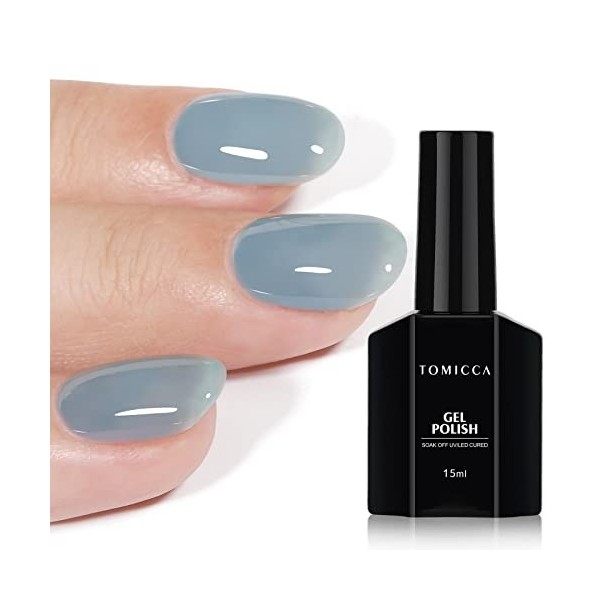 TOMICCA Vernis Semi Permanent Blanc Laiteux, 15ml Naturel French Gel Milky White Nail Art Vernis gel Blanc UV LED Soak Off Ve