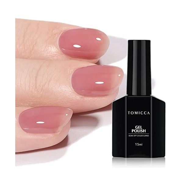 TOMICCA Vernis Semi Permanent Blanc Laiteux, 15ml Naturel French Gel Milky White Nail Art Vernis gel Blanc UV LED Soak Off Ve