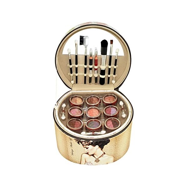 Mallette de Maquillage pour Femme | kit 36 Pièces : Blush, Fard à Paupières, Rouge à Lèvres, Vernis à Ongles | Coffret de Ran