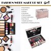 Mallette de Maquillage | kit 48 Pièces : Blush, Fard à Paupières, Rouge à Lèvres, Vernis à Ongles | Coffret de Rangement | Or