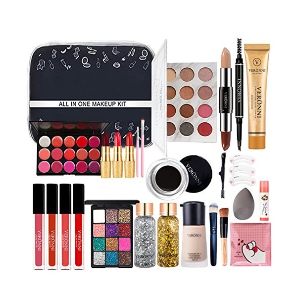 FantasyDay Kit de Maquillage Complet Coffret Ensemble-cadeau de Maquillage Xmas Makeup Gift Set avec Ombres Paupière, Rouge à