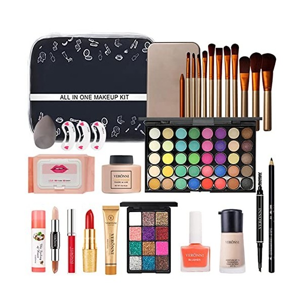 FantasyDay Kit de Maquillage Complet Coffret Ensemble-cadeau de Maquillage Xmas Makeup Gift Set avec Ombres Paupière, Rouge à