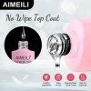 AIMEILI No Wipe Top Coat Vernis Semi-Permanent Vernis à Ongles Manucure Soak Off Gel UV LED Gel Nail Polish 10ML