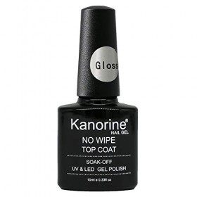 Kanorine No-Wipe Top Coat Vernis Semi Permanent Soak-Off UV/LED Gel UV Vernis à Ongles 1pcs x 10ml
