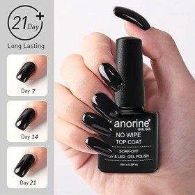 Kanorine No-Wipe Top Coat Vernis Semi Permanent Soak-Off UV/LED Gel UV Vernis à Ongles 1pcs x 10ml