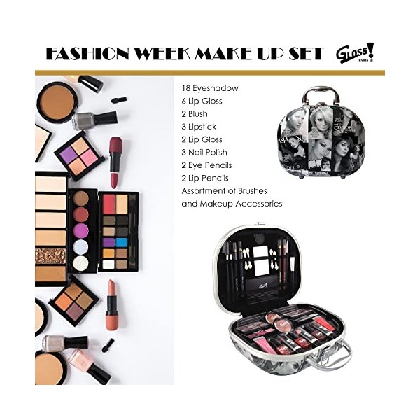 Palette de Maquillage pour Femme - 23 Pièces : Blush, Fard à Paupières, Rouge à Lèvres, Vernis à Ongles - Malette de Rangemen