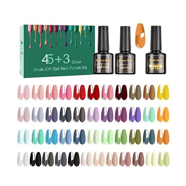 SINZONeu Vernis Semi Permanent-23 Vernis Manucure Nail Art Lot Vernis à Ongles Gel UV LED Nail Polish Soak Off 20 Couleurs Po