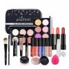 Holzsammlung 20 Pièces Ensemble de Maquillage Kit de Démarrage Cosmétique avec Ombre à Paupières, Rouge à Lèvres, Brillant à 