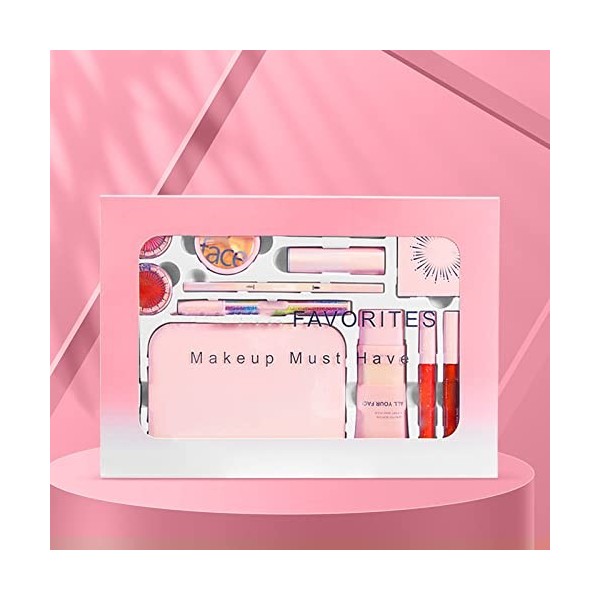 Srliya Kit de Maquillage 14 Pièces pour Femme, Coffret Cadeau de Maquillage 20 Couleurs, Ombre à Paupières, Rouge à Lèvres, B