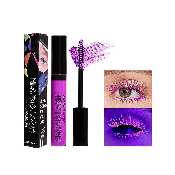 Mascara Couleur HOUSN Mascara Violet, Mascara Coloré Imperméable, Mascara Waterproof, Mascara Effet Faux Cils, 6 Couleurs Mas