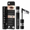 Mascara Probuk Mascara Waterproof Noir, Mascara Fibre de Soie 4D, 4D Lash Extension Mascara, Mascara Imperméable, Anti-Bavure