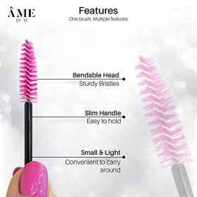 ÂME BY M Lot de 100 baguettes jetables noires et roses pour mascara - Brosse à cils - Applicateur de cils - Brosse à huile de