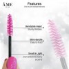 ÂME BY M Lot de 100 baguettes jetables noires et roses pour mascara - Brosse à cils - Applicateur de cils - Brosse à huile de